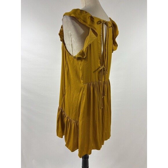 Intimately Free People Want Your Love Slip Dress Yellow Gold Small Mustard Mini - Picture 3 of 13